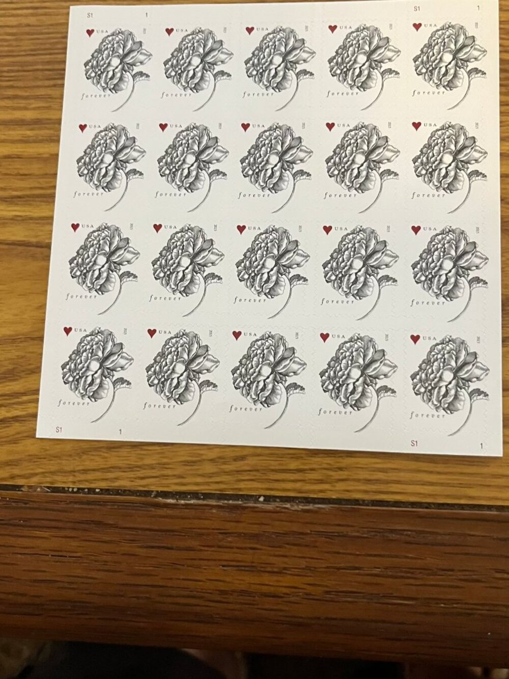 Vintage Rose forever postage stamp-lot of 100-mint